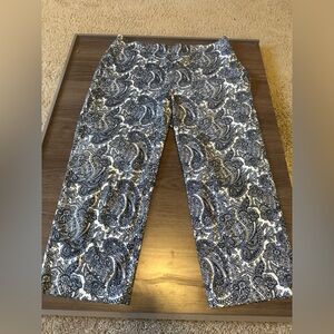 Talbots Heritage Cropped Pants Paisley  Mid Rise  Stretch Size 10 (m21)